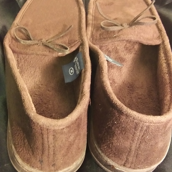 Men's #Stafford Brown Suede Bedroom Shoes - Picture 3 of 8
